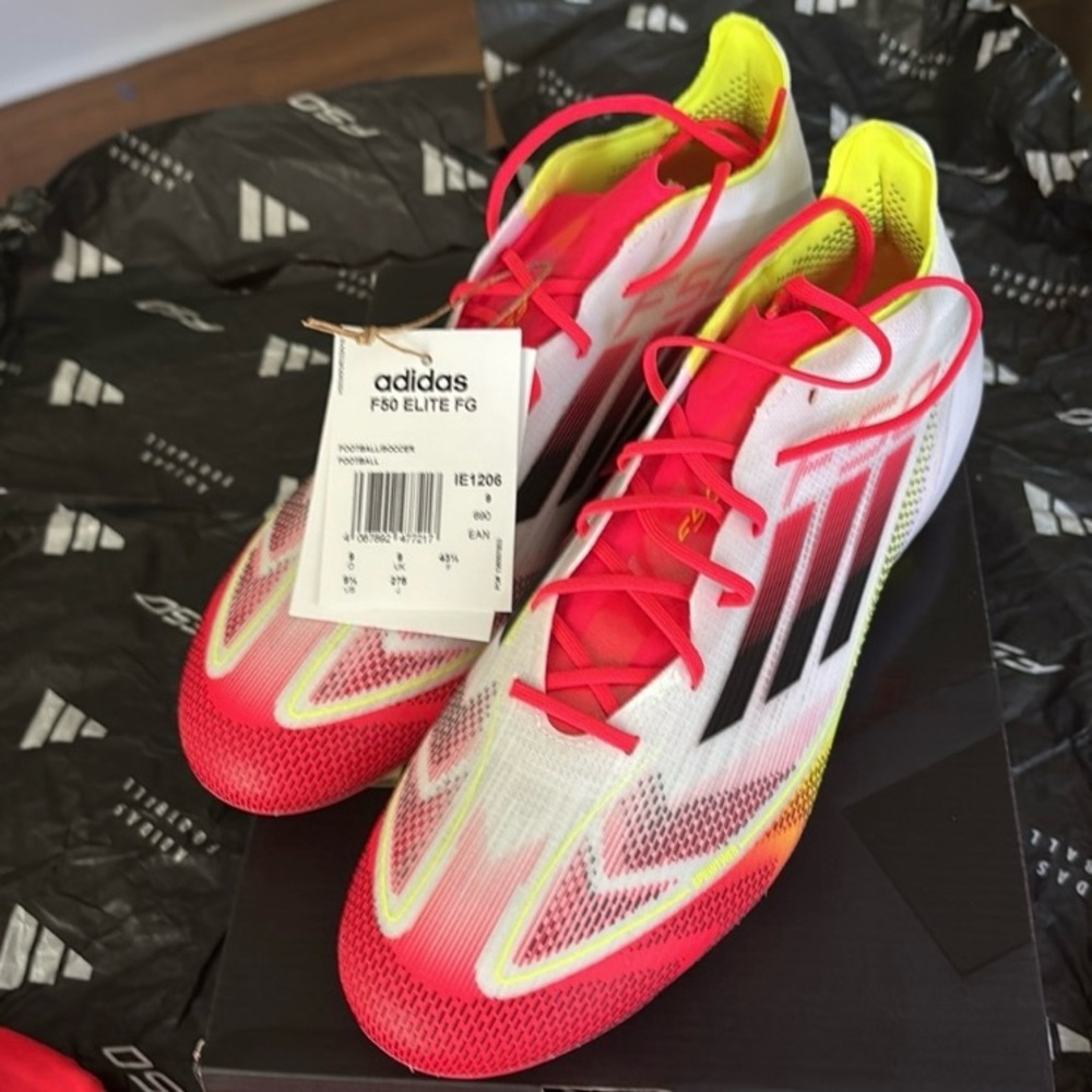 adidas F50 Elite FG Red and Yellow Athletic Cleats Men’s 9.5 New with Tags!!!